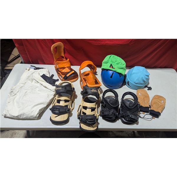 Snowboarding Gear: Helmet, Gloves, Pants, Bindings