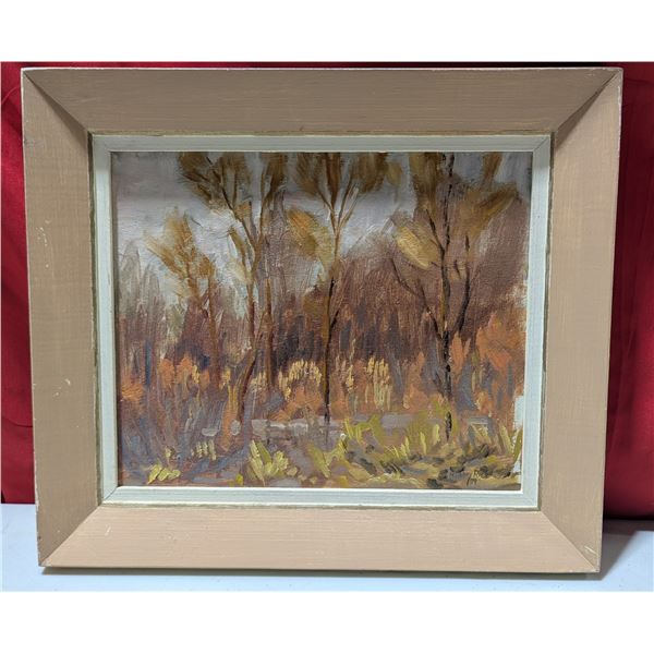 1959 Anthony Rice Signed Original Oil On Canvas Painting "Ontario Beaver Swamp"