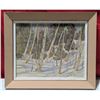 Image 1 : 1958 Anthony Rice Signed Original Oil On Canvas Painting "Winter Birches Ottawa Valley"