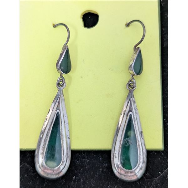 Silver 925 Malachite Earrings
