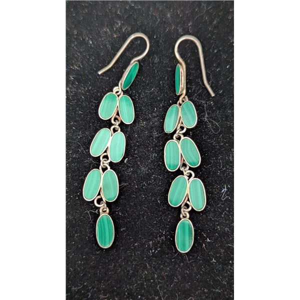 Silver 925 Malachite Earrings