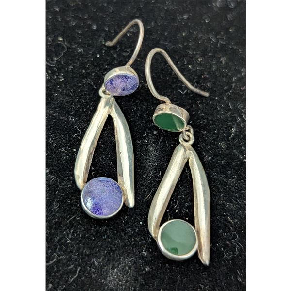 Silver 925 Malachite Earrings