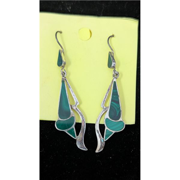 Silver 925 Malachite Earrings
