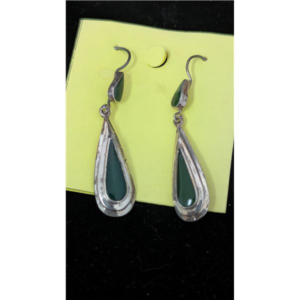 Silver 925 Malachite Earrings