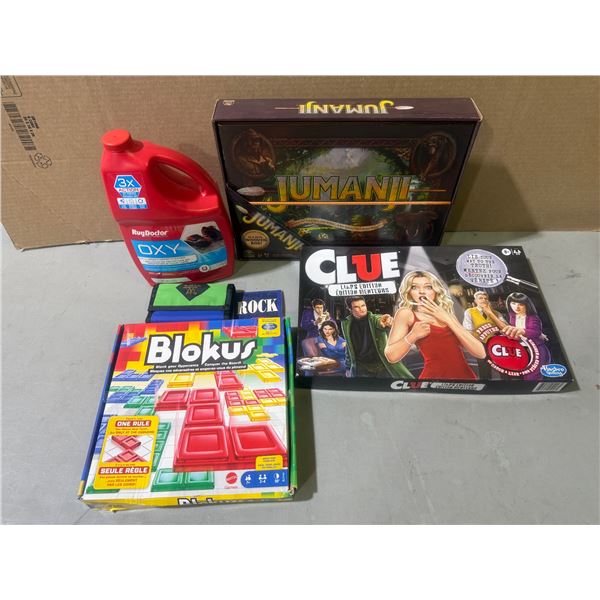 Blokus, Clue, Jumanji, McDonald's Wallet, Rug Doctor