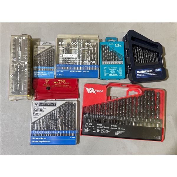 Assorted Drill Bits, Needle Files, & Screwdriver Bits