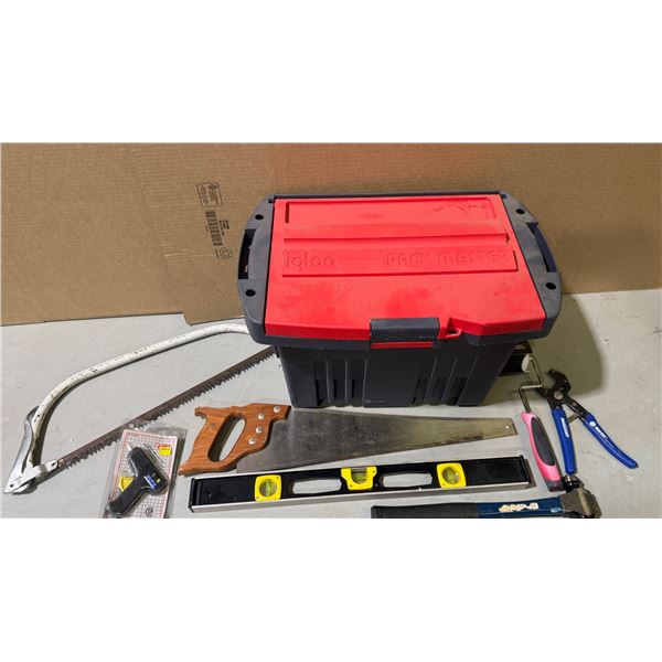 Igloo Bin With Assorted Tools