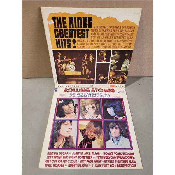 2 Vinyl Records: The Kinks & The Rolling Stones