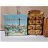 Image 2 : Assorted Containers, Elks Tin, & Miniature Sewing Storage