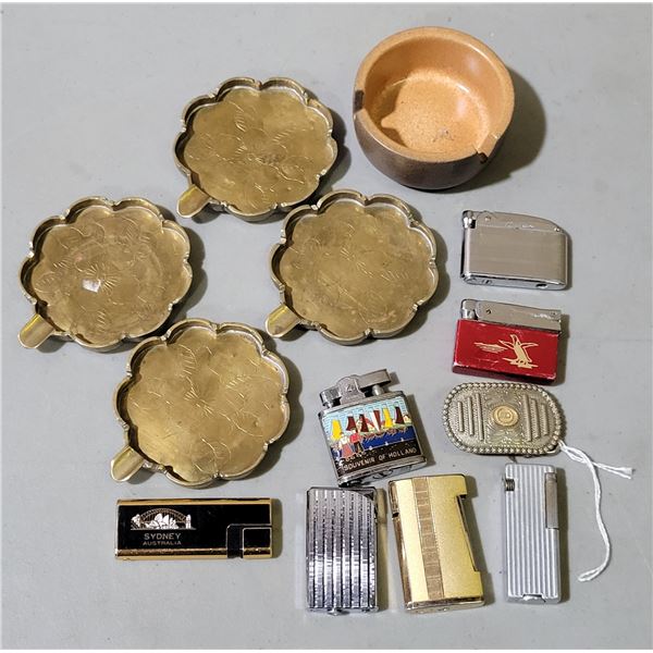 Assorted Lighters & Ashtrays (Some Ronsons)