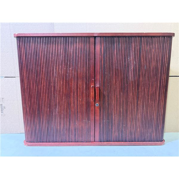 Tambour Door Cabinet With Dry Eraser Board