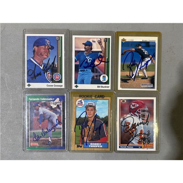 6 Autographed Sports Cards: Baseball & Football : Derrick Thomas, Goose Gossage, & More