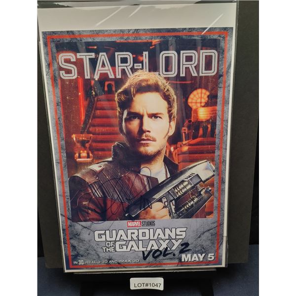 Authentic Chris Pratt (Signed) Guardians of the Galaxy Vol. 2  Movie Poster. Real Authentic COA #201