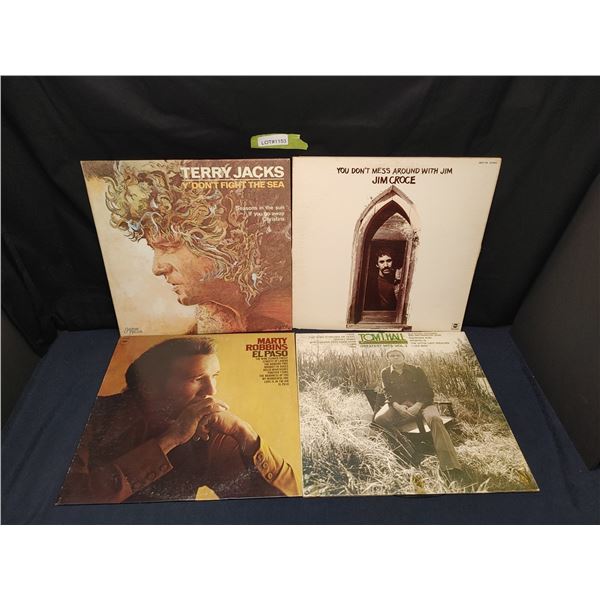 Assorted Records Marty Robbins, Terry Jacks, Jim Croce, Tom Hall (1970s)