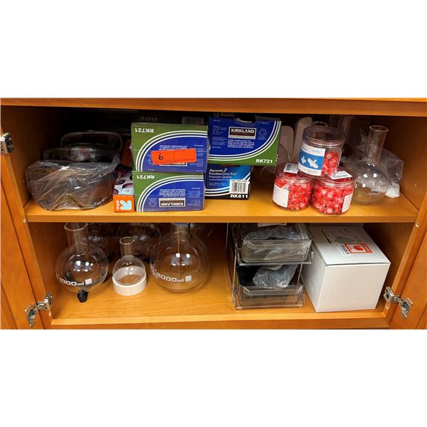Multiple Flat-Bottomed Boiling Flasks, Kirkland Foil, SimPure Syringe Filters, etc