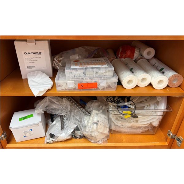 Multiple Cole-Parmer Syringe Filters, Cylindrical Water Filters, Tubing, etc