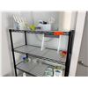 Image 2 : Qty 2 Shelving Units: Black Metal Mesh & White Plastic (contents not included)