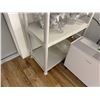 Image 7 : Qty 2 Shelving Units: Black Metal Mesh & White Plastic (contents not included)