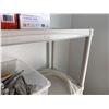 Image 8 : Qty 2 Shelving Units: Black Metal Mesh & White Plastic (contents not included)