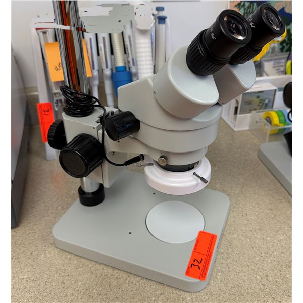 AmScope LED-64S Microscope WF10X/20 w/ White Stand & 64-LED Ring Light