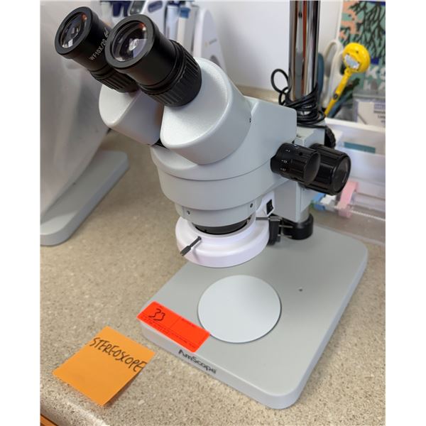AmScope LED-64S Microscope WF10X/20 w/ White Stand & 64-LED Ring Light