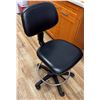 Image 1 : Medical Drafting Stool w/ Black Upholstery & Footrest