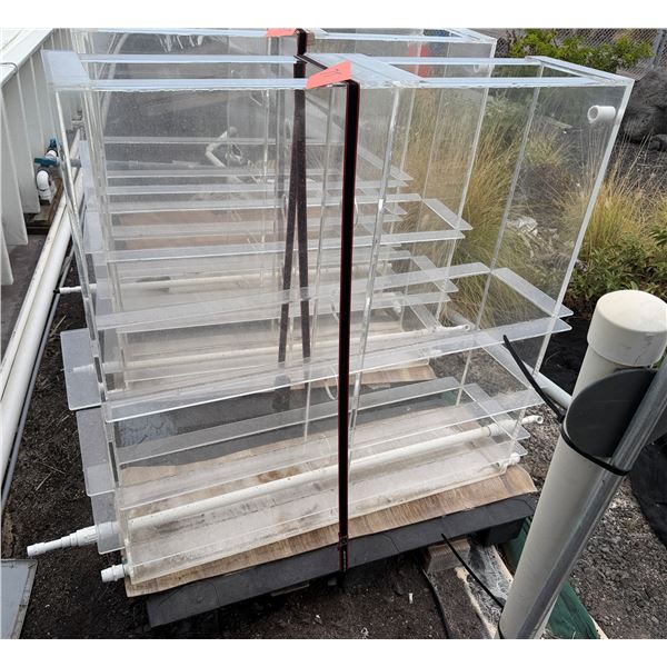 Enclosed Acrylic Tank w/ Open Top & Piping 48" x 15" x 49"H