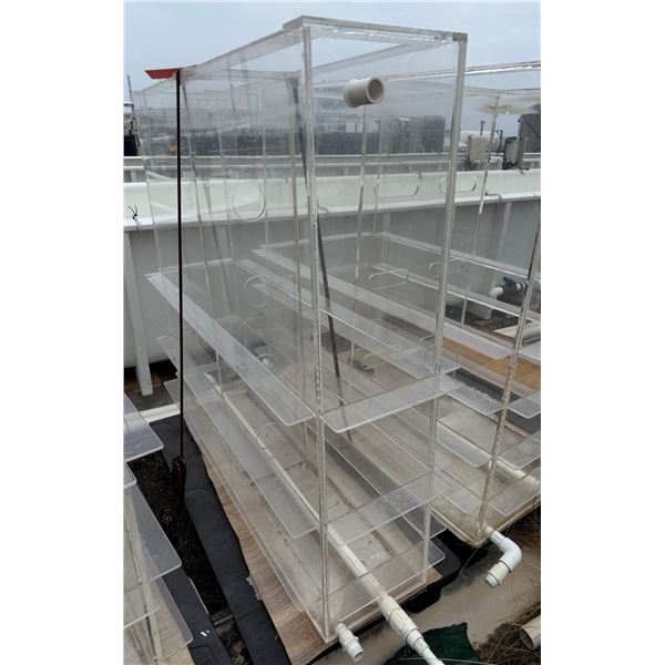 Enclosed Acrylic Tank w/ Open Top & Piping 48" x 15" x 49"H