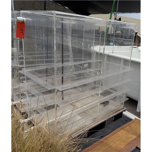 Enclosed Acrylic Tank w/ Open Top & Piping 48" x 15" x 49"H