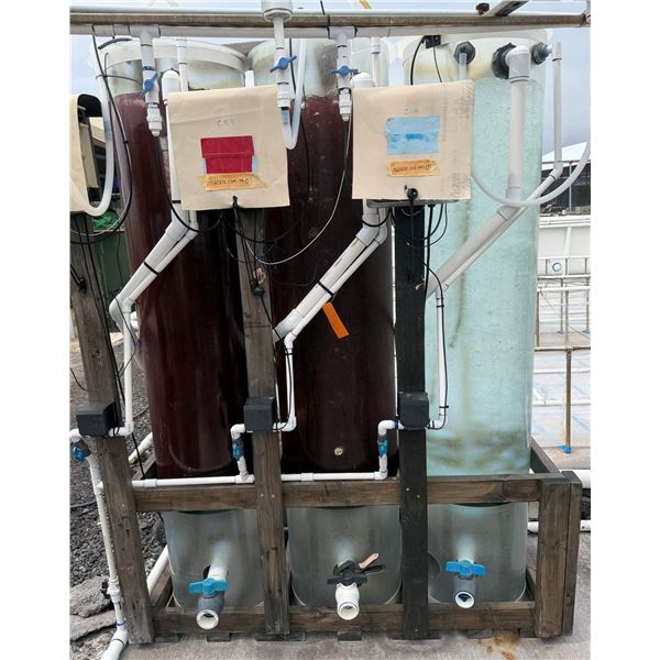 Multi-Stage Aqua Treatment or Filtration System w/ 3 Conical Tanks