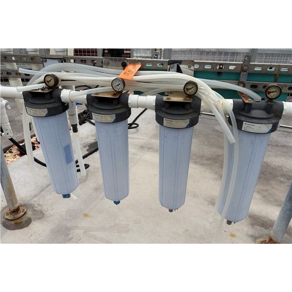 Pentair Industrial Water Filtration System w/ 4 Big Blue Vertical Filter Housings