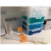 Image 3 : Multiple Tissue Culture Plates, Pasteur Pipets, Plastic Organizer, Glass Rods, Masks, etc