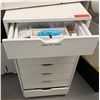 Image 1 : White 4-Drawer Cabinet 18" x 16" x 34"H & Contents: Lab Tools, Filters, Tubing, Connectors, etc
