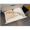 Image 4 : White 4-Drawer Cabinet 18" x 16" x 34"H & Contents: Lab Tools, Filters, Tubing, Connectors, etc
