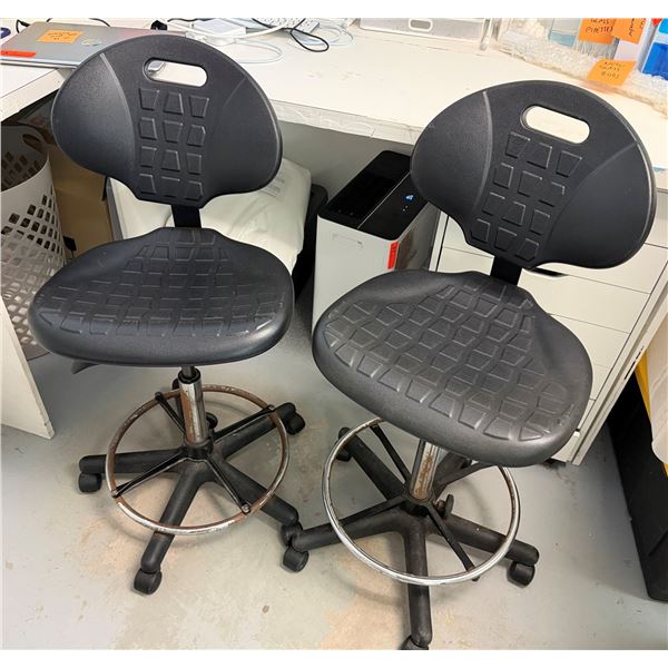 Qty 2 Rolling Chairs w/ Footrails