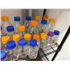 Image 11 : Metal Mesh Shelving Unit 36" x 15" x 72"H & Contents: Multiple Glass Bottles, Misc Sizes