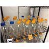 Image 2 : Metal Mesh Shelving Unit 36" x 15" x 72"H & Contents: Multiple Glass Bottles, Misc Sizes