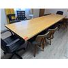 Image 18 : Wooden Conference Table 142" x 36" x 30.5"H w/ 8 Misc Chairs