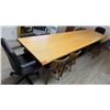 Image 1 : Wooden Conference Table 142" x 36" x 30.5"H w/ 8 Misc Chairs