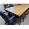 Image 9 : Wooden Conference Table 142" x 36" x 30.5"H w/ 8 Misc Chairs
