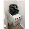 Image 11 : Qty 2 White 3-Drawer Cabinets w/ Adjustable Height Desk 55" x 24" & Rolling Office Chair