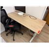 Image 2 : Qty 2 White 3-Drawer Cabinets w/ Adjustable Height Desk 55" x 24" & Rolling Office Chair