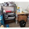 Image 1 : Small 4-Tier Shelving Unit & Corner Table, Misc Sizes (contents not included)