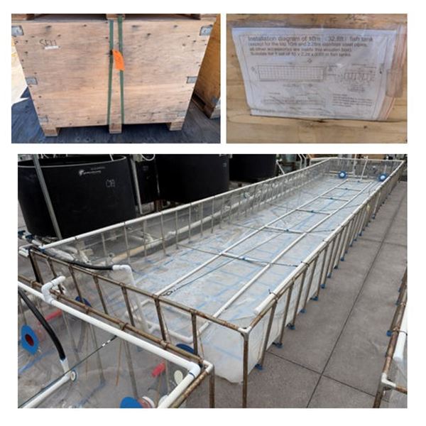 NEW IN CRATE - MK Aquarium Aquaculture/Aquaponics Tank Approx. 32.8' L x 7.5' W