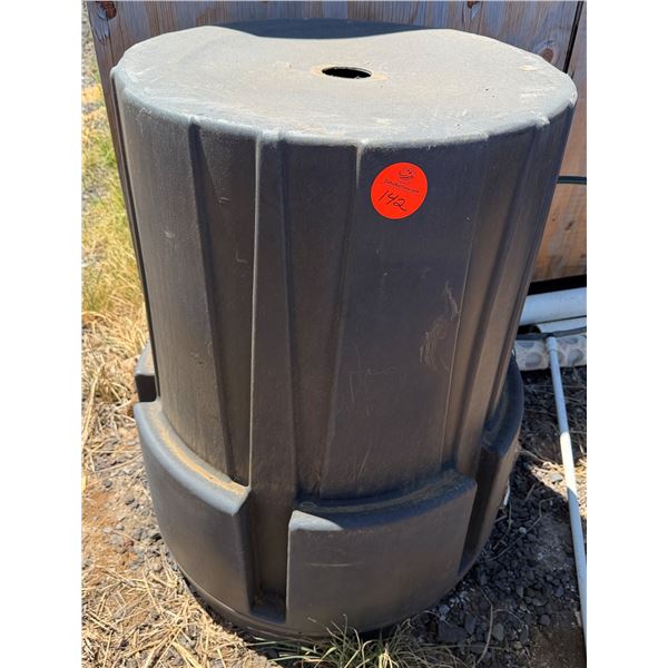 Round Gray Commercial Tank 26" Dia, 39"H