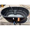 Image 1 : Black Commercial Oval Stock Tank 58" x 40" x 25"H