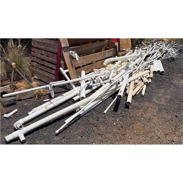 Multiple PVC Pipe Sections & Plumbing Fittings, Misc Sizes