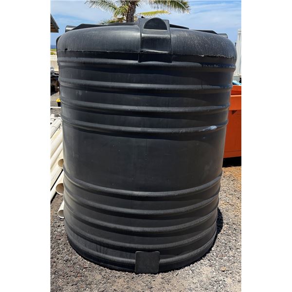 Black Cylindrical Water Storage Tank Approx. 54" Dia, 75"H