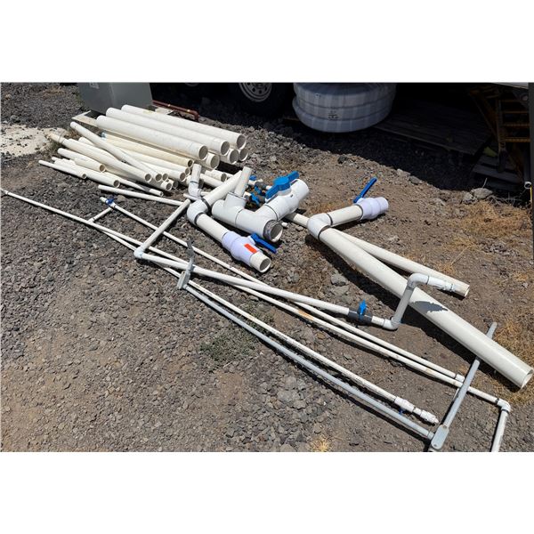 Multiple PVC Pipe Sections & Plumbing Fittings, Misc Sizes