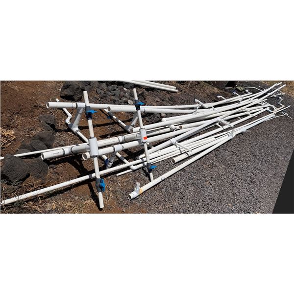Multiple PVC Pipe Sections & Plumbing Fittings, Misc Sizes